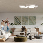 Plafonnier Arena 55 blanc dans un intérieur contemporain