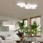 Plafonnier Arena 55 blanc, ambiance lumineuse