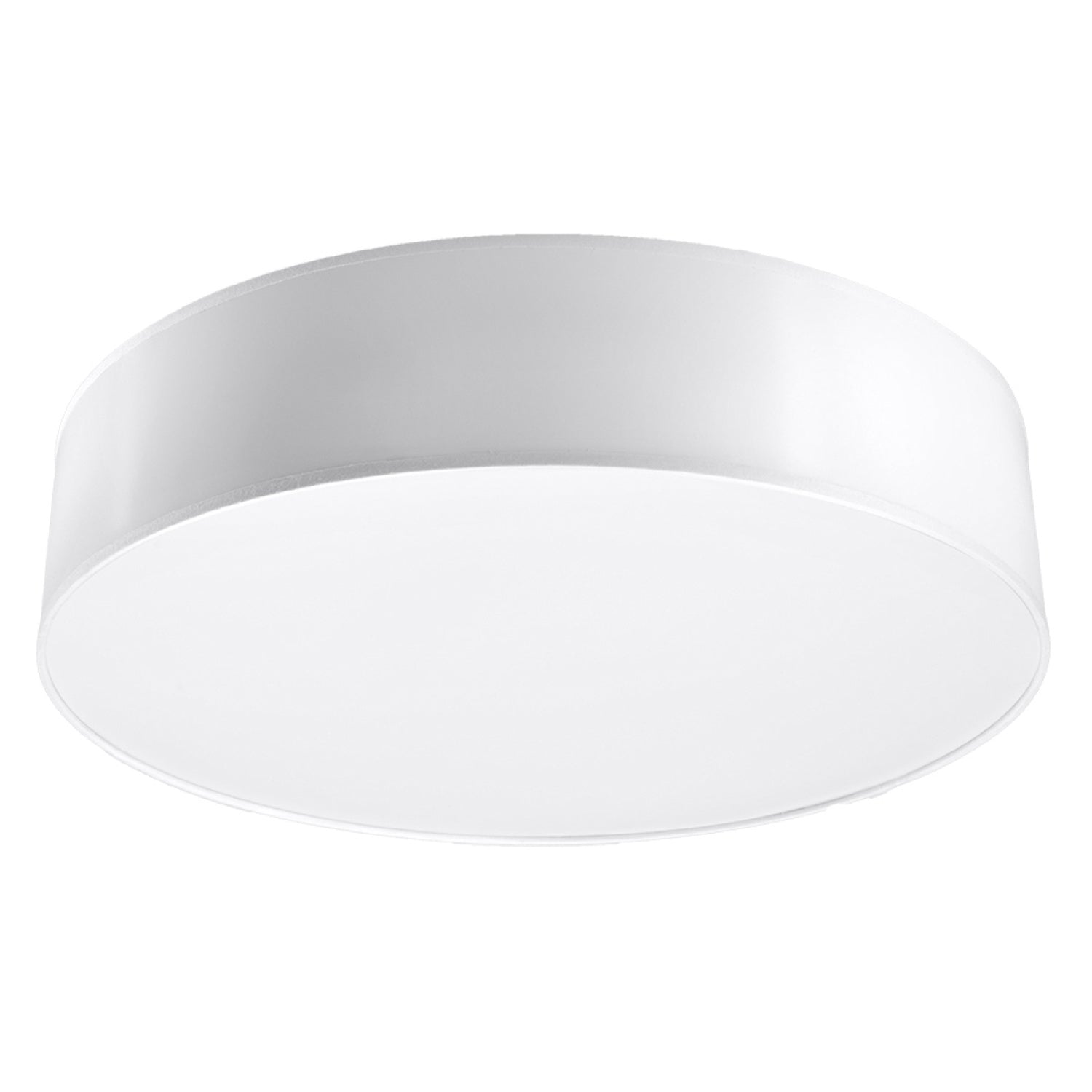 Plafonnier Arena 55 PVC blanc, abat-jour rond au plafond