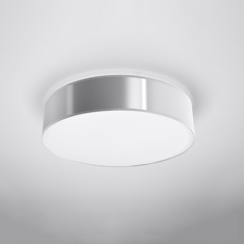 Plafonnier Arena 55 gris allumé, lumière diffuse