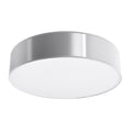 Plafonnier Arena 55 PVC gris, abat-jour rond au plafond