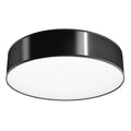 Plafonnier Arena 55 PVC noir, abat-jour rond au plafond