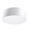 Plafonnier Arena blanc 25 cm, abat-jour rond laqué et diffuseur blanc