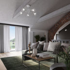 Plafonnier Artemis 2 blanc, ambiance industrielle