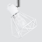 Plafonnier Artemis 3 blanc, détail d'une cage en fil métallique