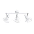 Plafonnier Artemis 3 acier blanc, 3 spots orientables à abat-jour cage diamant en fil métallique, E14