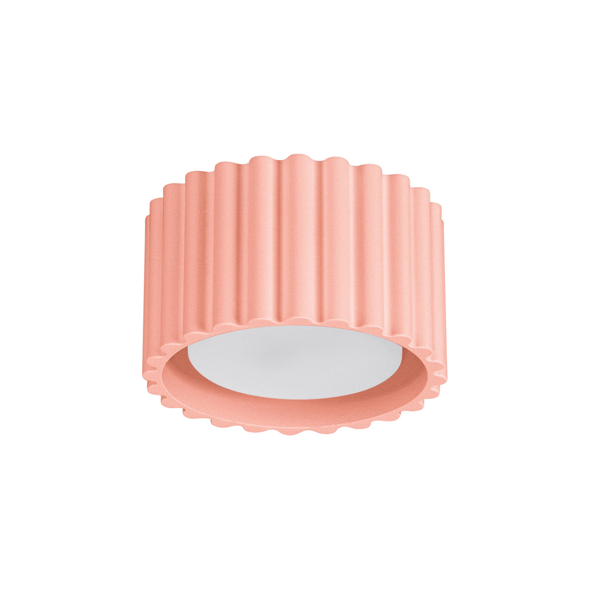 Plafonnier Aura 1 aluminium GX53, finition laque rose pêche