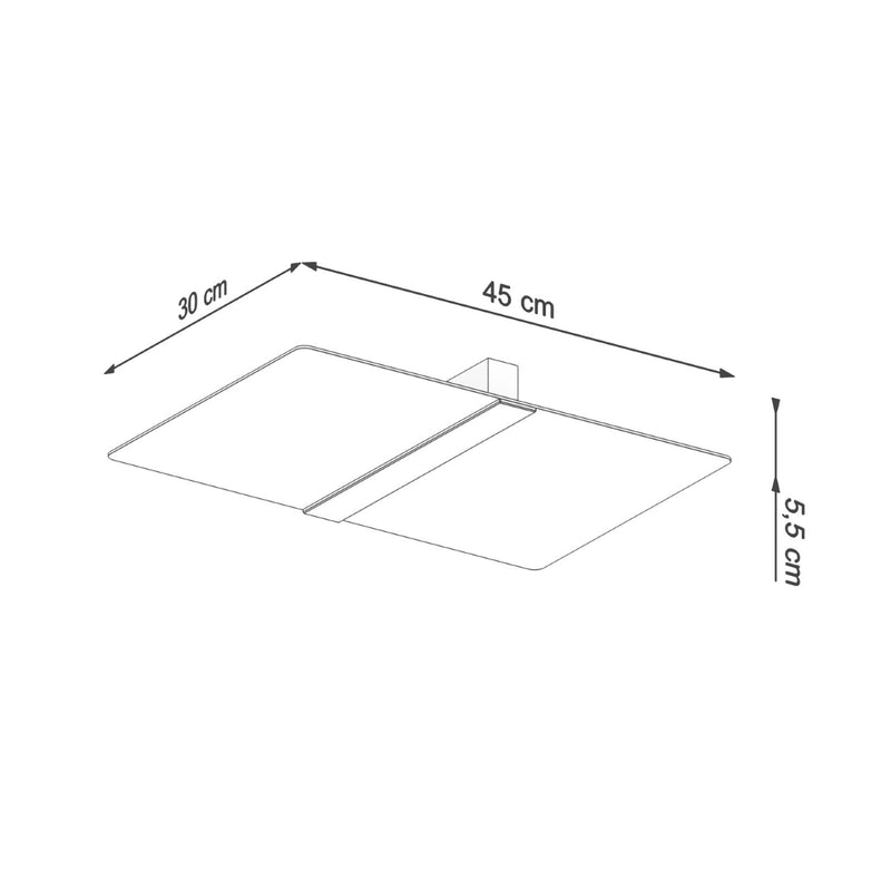 Dimensions Plafoniera Azalia in vetro bianco e acciaio cromato 45 cm G9