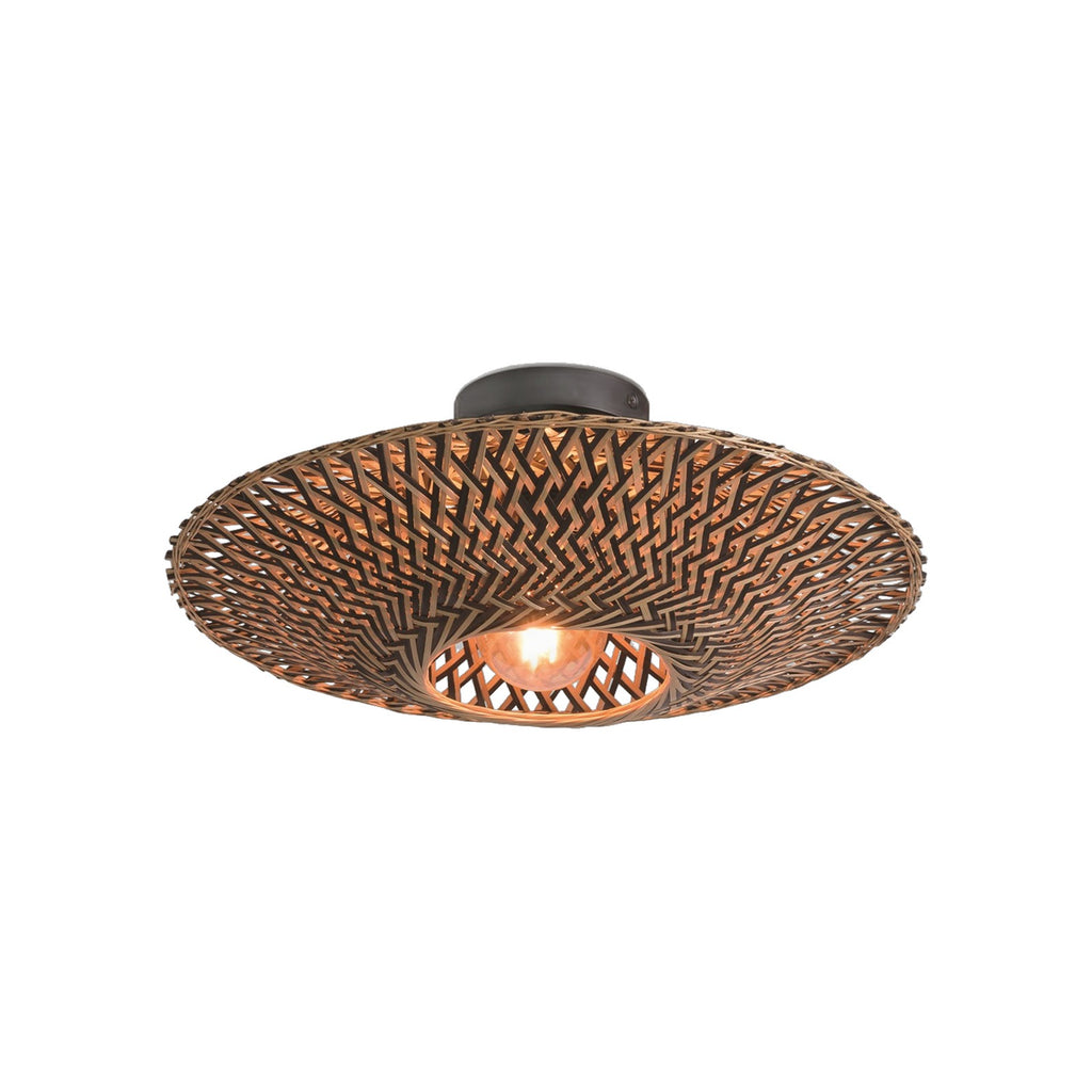 Plafonnier Bali bambou naturel et noir 44 cm E27