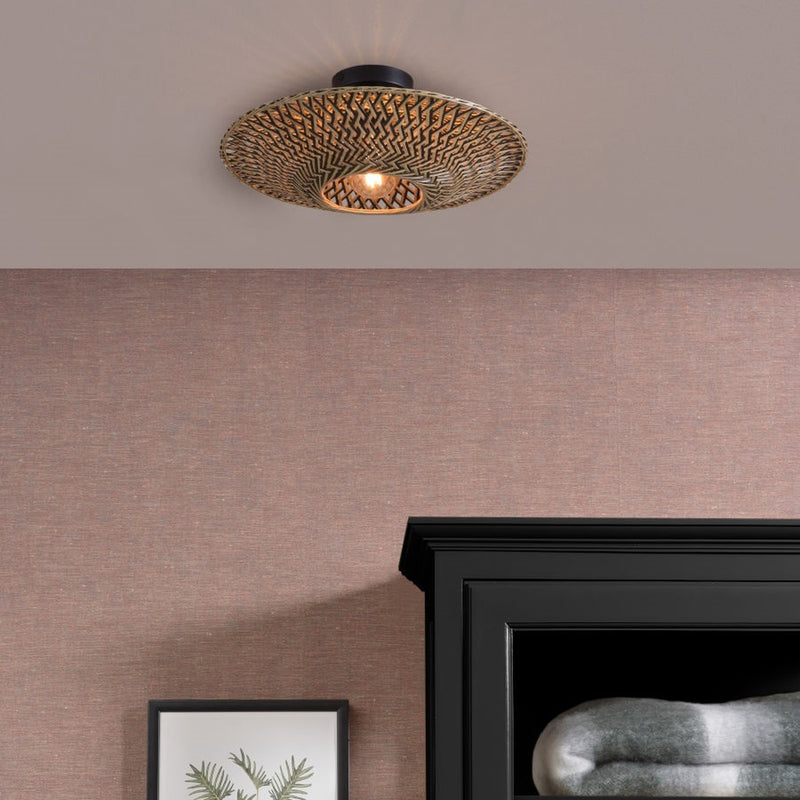 Dimensions Plafonnier Bali bambou naturel et noir 44 cm E27