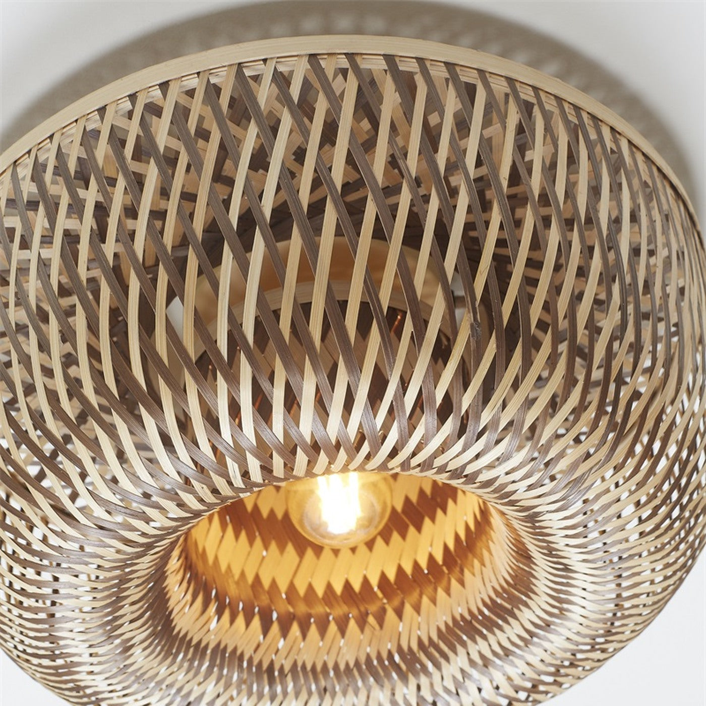 Plafonnier Barbados bambou naturel et brun E27, vue 7