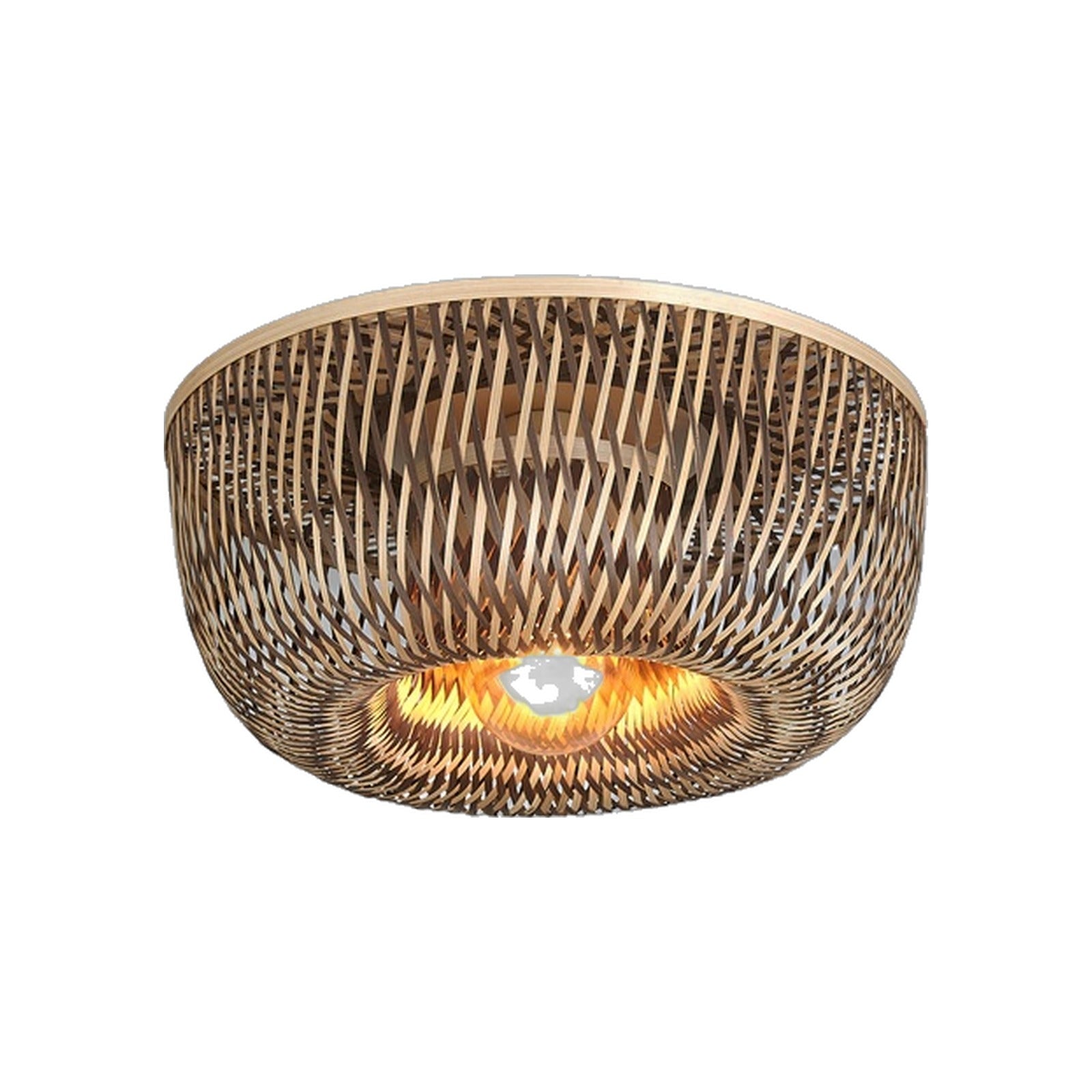 Plafonnier Barbados bambou naturel et brun E27