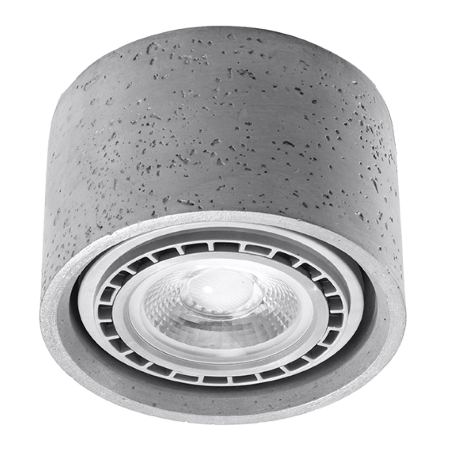Plafonnier Basic 1 en béton gris, spot GU10 vers le bas