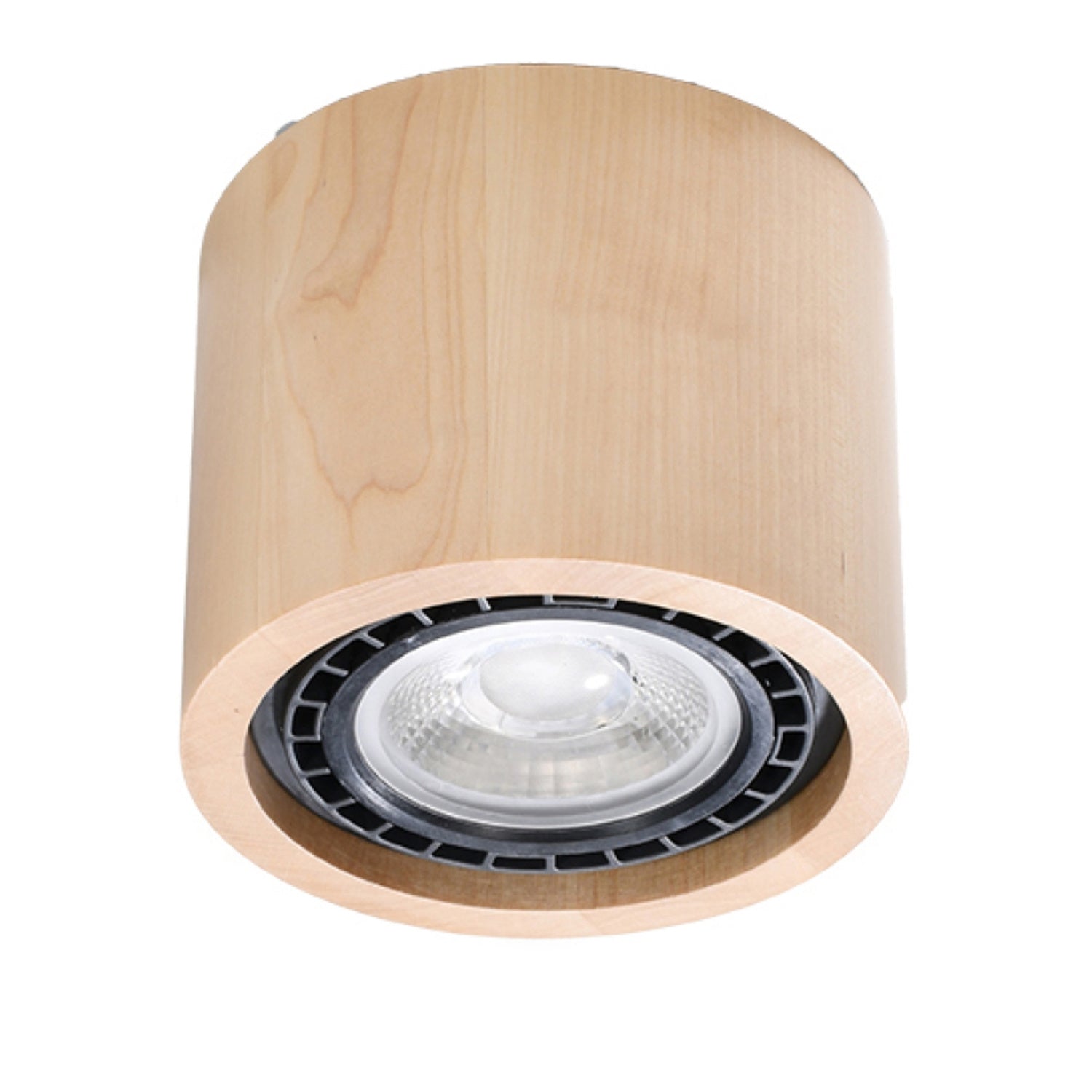 Plafonnier Basic 1 bois naturel, spot GU10