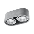 Plafonnier Basic 2 en béton gris, spot GU10 vers le bas