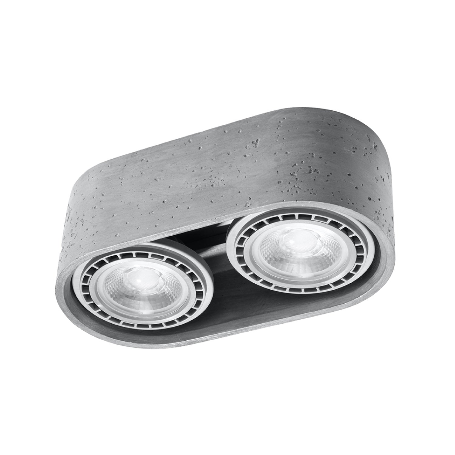 Plafonnier Basic 2 en béton gris, spot GU10 vers le bas