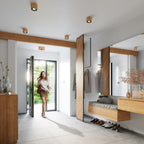 Plafonnier Basic 2 bois naturel dans un intérieur scandinave