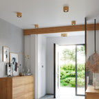 Plafonnier Basic 2 bois naturel installé au plafond