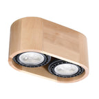 Plafonnier Basic 2 bois naturel, spots GU10