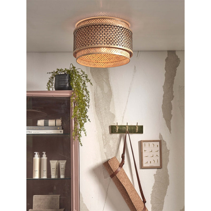 Dimensions Plafonnier Bhutan bambou naturel et noir 40 cm E27
