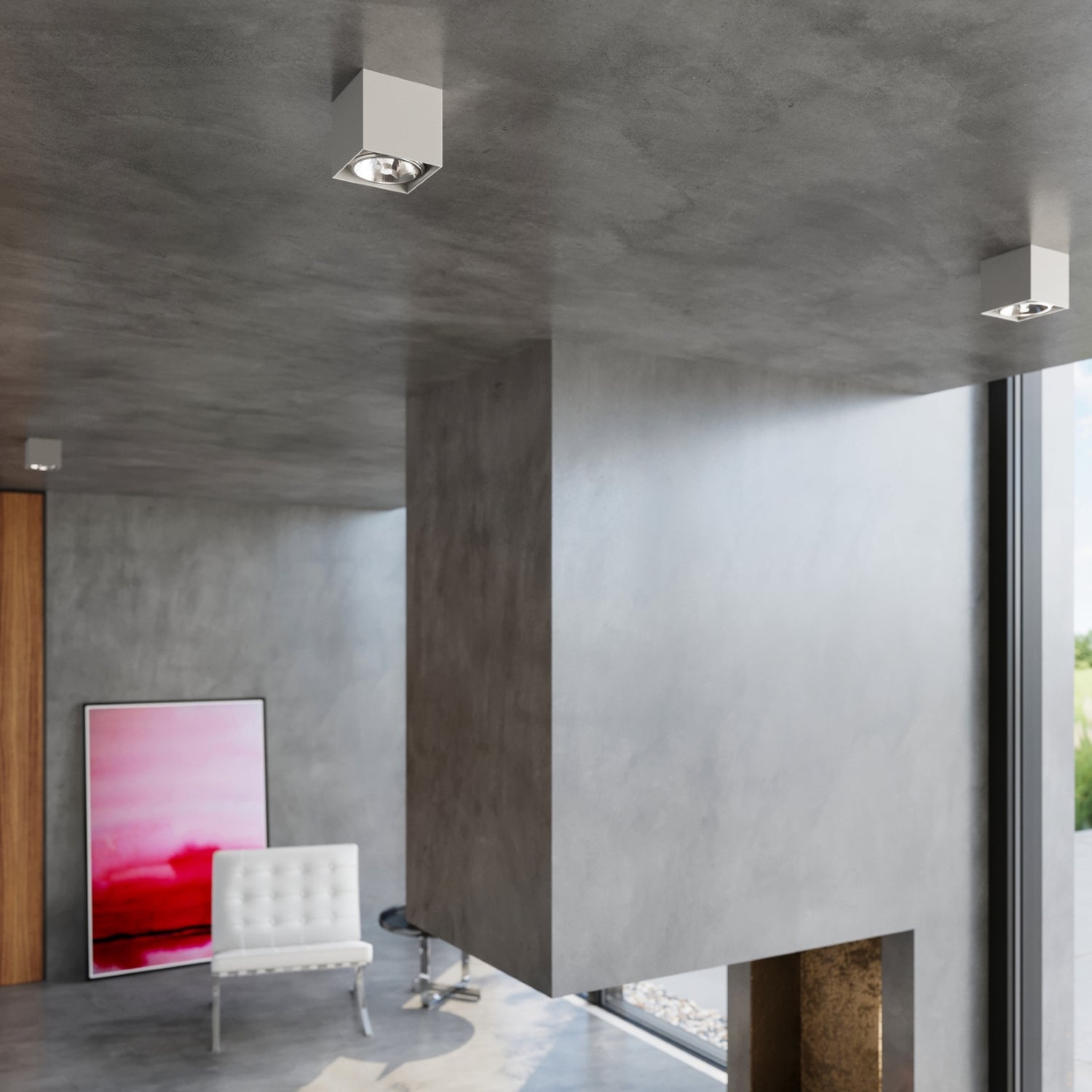 Plafonnier Blake aluminium gris, ambiance déco