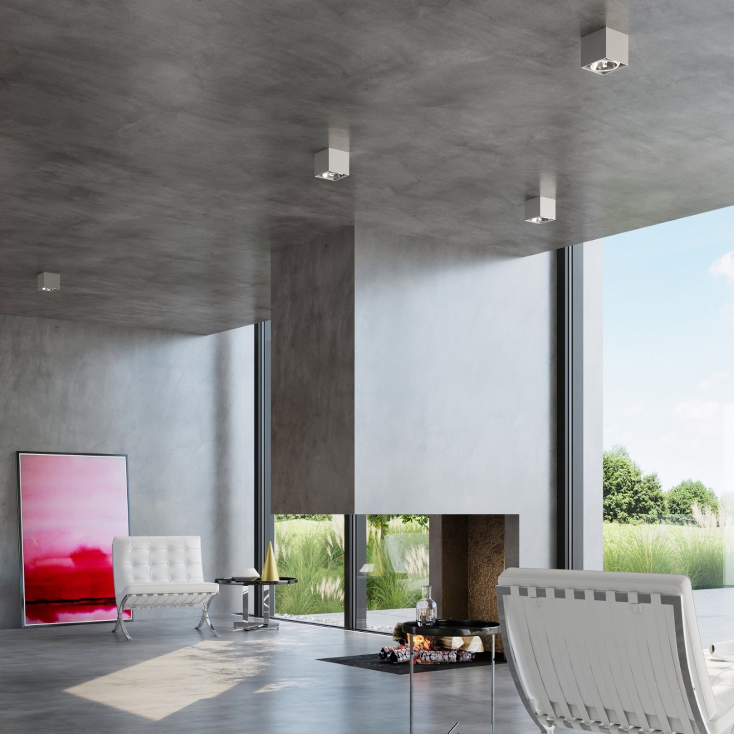 Plafonnier Blake aluminium gris dans un intérieur
