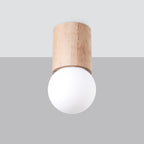 Plafonnier Boomo 12 bois et verre opale G9 de profil