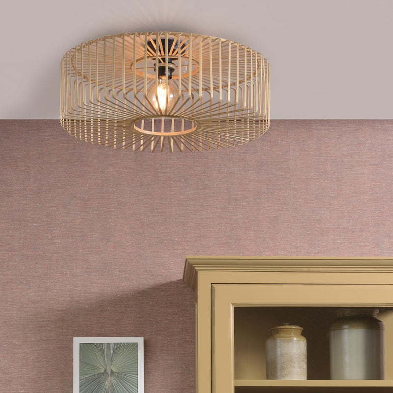Dimensions Plafondlamp Bromo naturel bamboe 60 cm E27