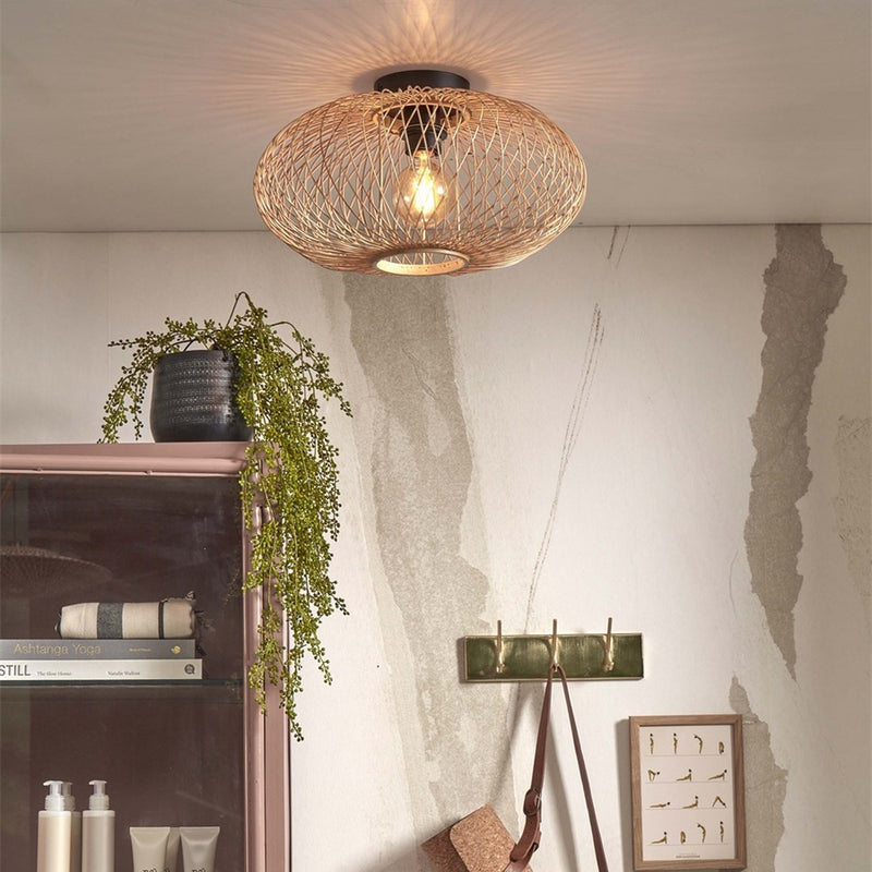 Dimensions Plafonnier Cango bambou naturel ellipse 40 cm E27