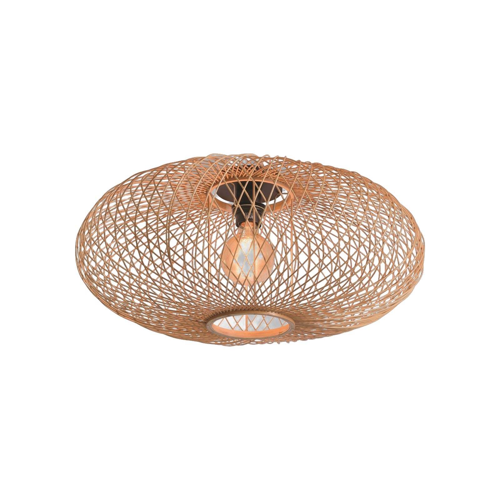 Plafonnier Cango bambou naturel ellipse 60 cm E27