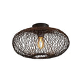 Plafonnier Cango bambou noir ellipse 40 cm E27