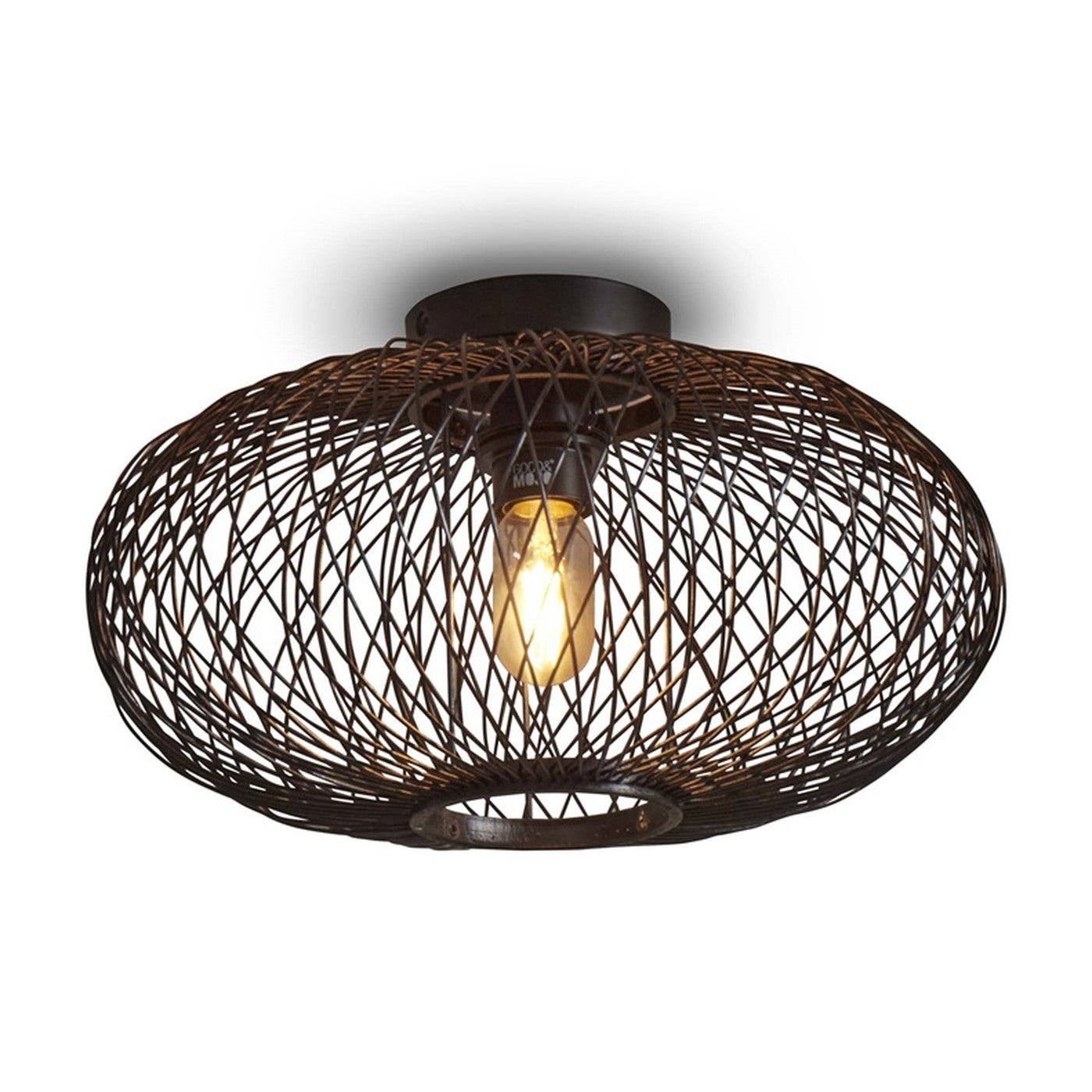 Plafonnier Cango bambou noir ellipse 40 cm E27, vue 5