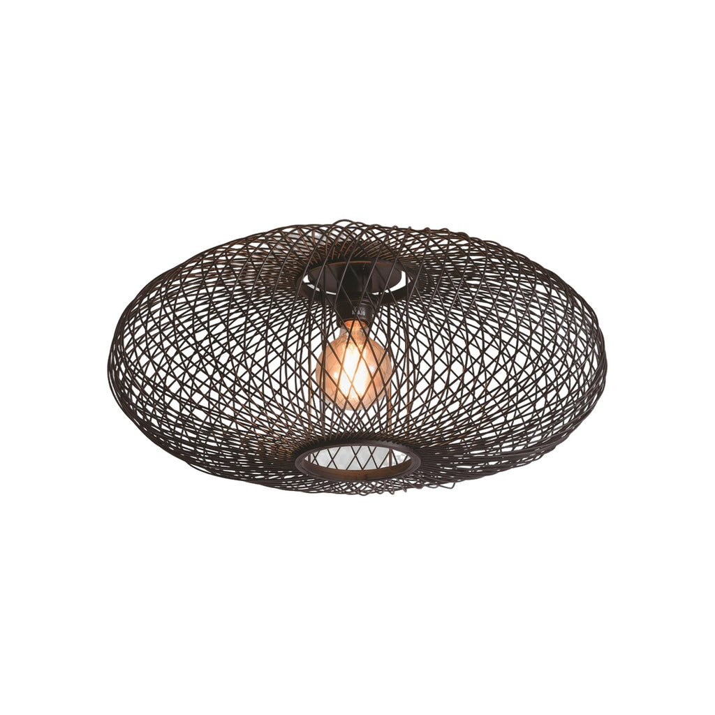 Plafonnier Cango bambou noir ellipse 60 cm E27