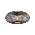 Plafonnier Cango bambou noir ellipse 60 cm E27