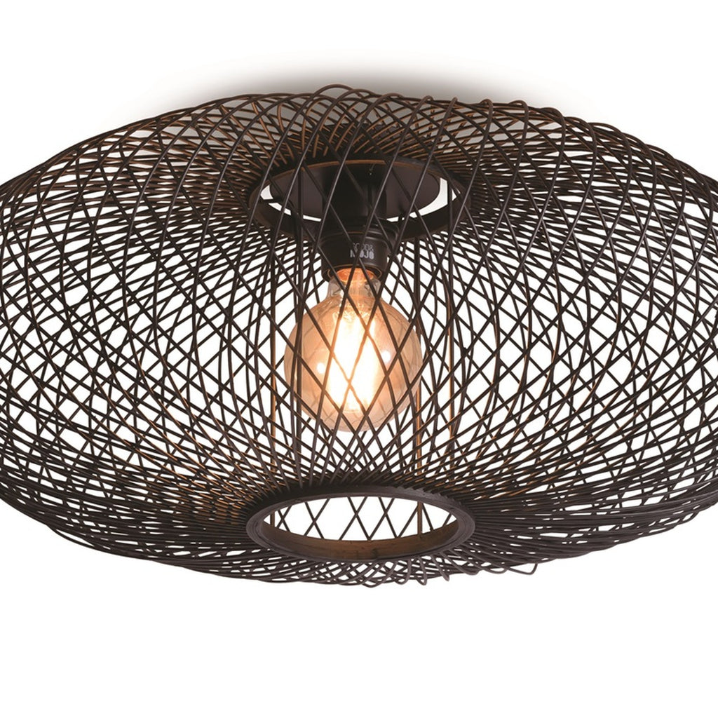 Plafonnier Cango bambou noir ellipse 60 cm E27, vue 4