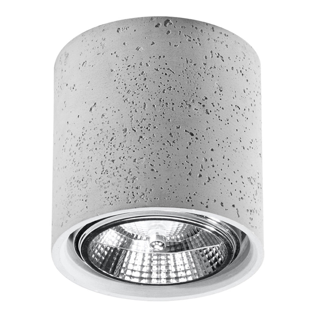 Plafonnier Cullo, cylindre en béton brut
