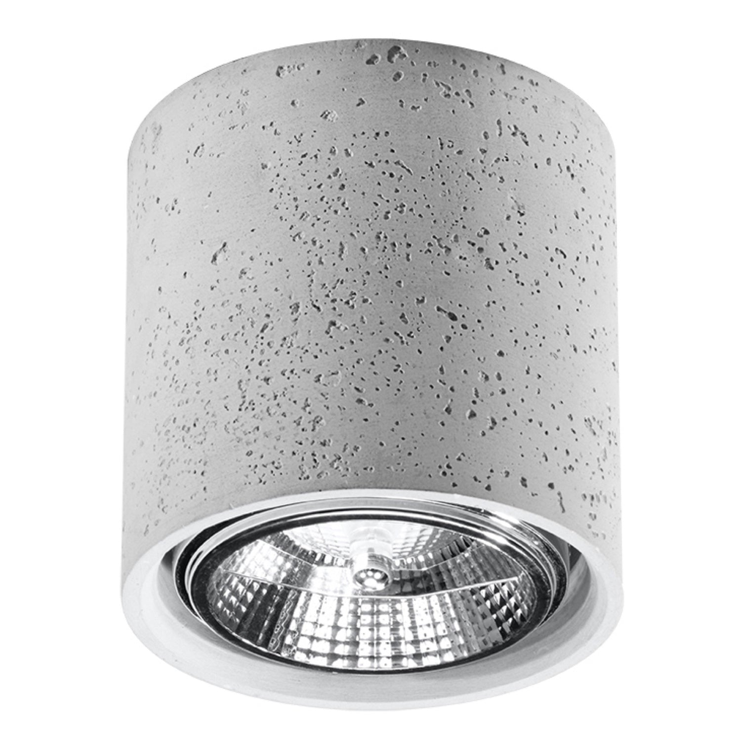 Plafonnier Cullo, cylindre en béton brut
