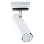 Plafonnier Direzione 1 spot en acier blanc, tube orientable