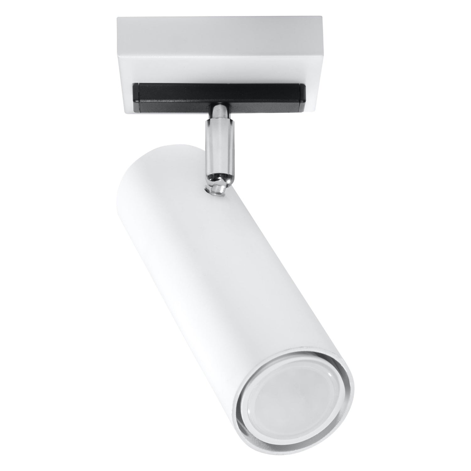 Plafonnier Direzione 1 spot en acier blanc, tube orientable