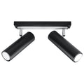 Plafonnier Direzione 2 spots en acier noir, tubes orientables