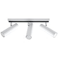 Plafonnier Direzione 3 spots en acier blanc, tubes orientables
