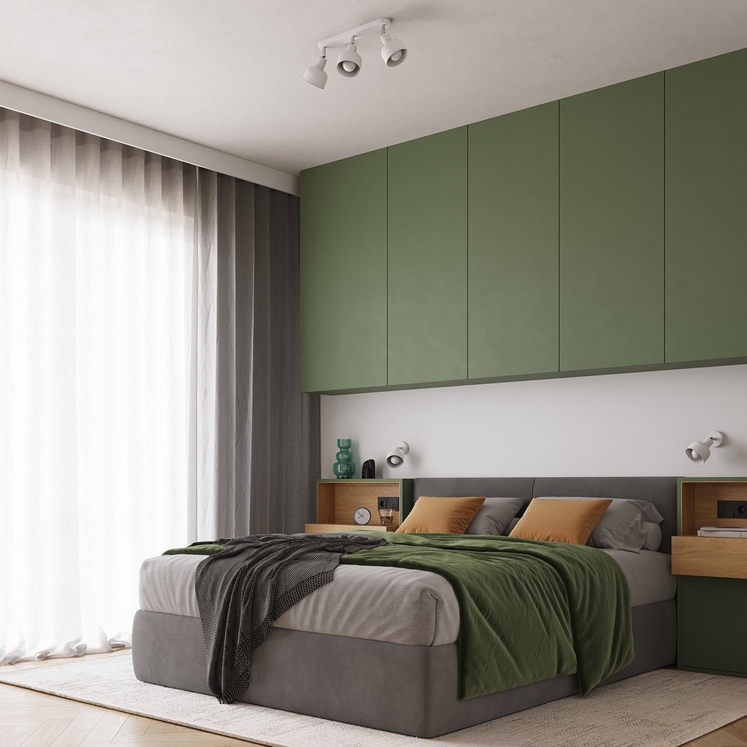 Plafonnier Elba 2 métal blanc E27 en situation dans un intérieur