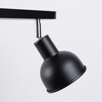 Plafonnier Elba 2 métal noir E27, détail d'un abat-jour cloche et de la rotule