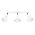 Plafonnier Elba 3 métal blanc E27, trois abat-jours cloche en acier blanc orientables sur une barre, ampoules E27