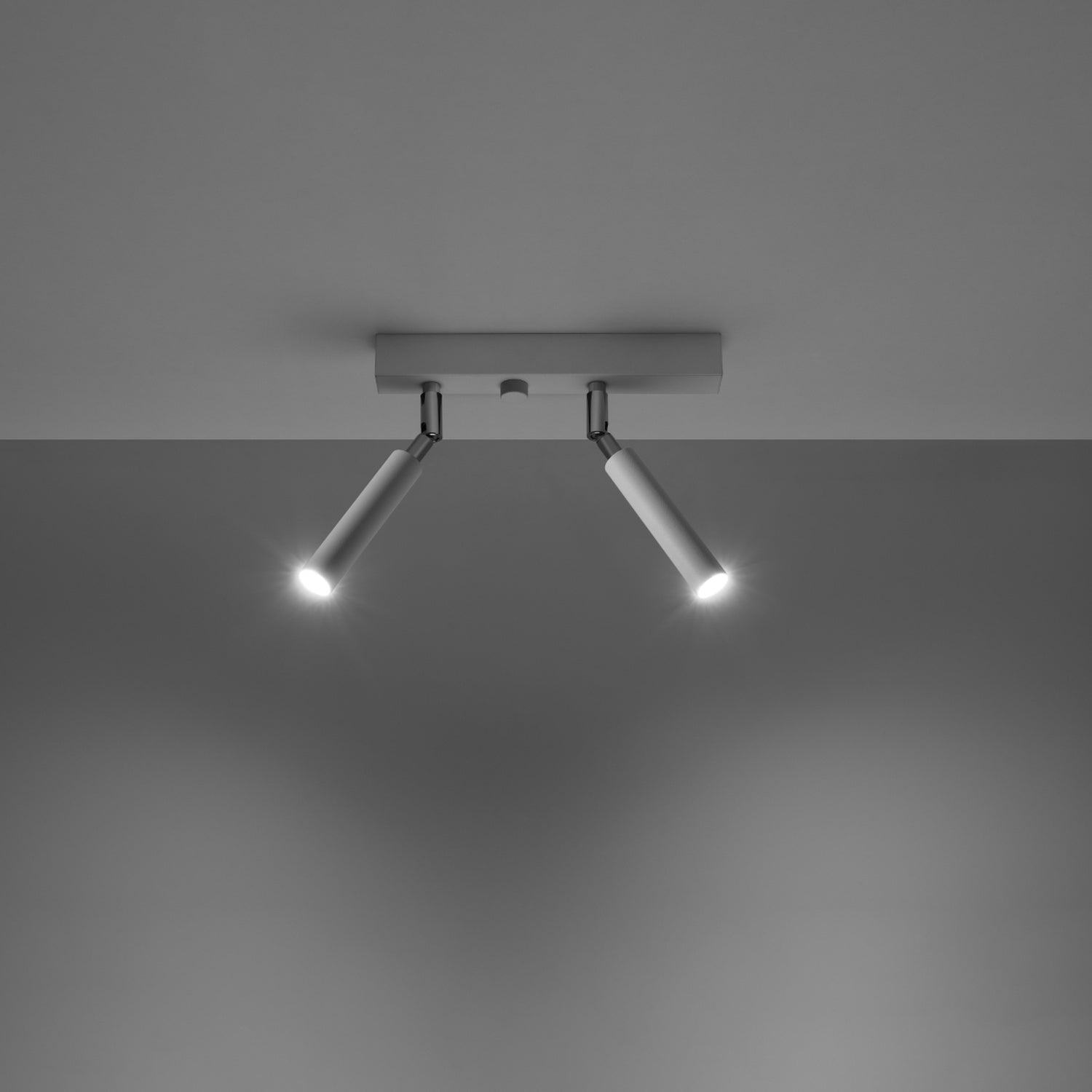 Plafonnier Eyetech 2 blanc allumé, faisceaux dirigés