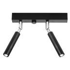 Plafonnier Eyetech 2 noir, spot orienté sur rotule chromée