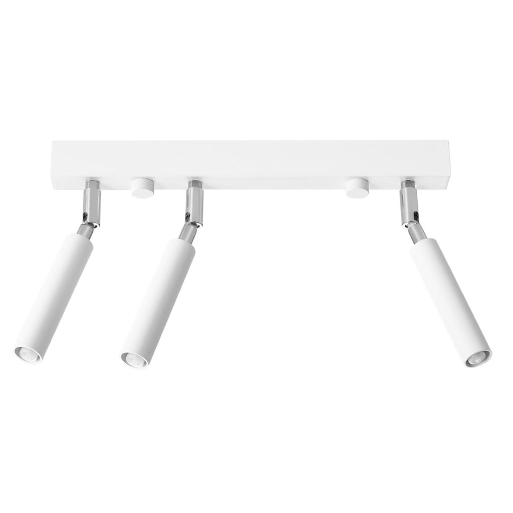 Plafonnier Eyetech 3 blanc, spot orienté sur rotule chromée