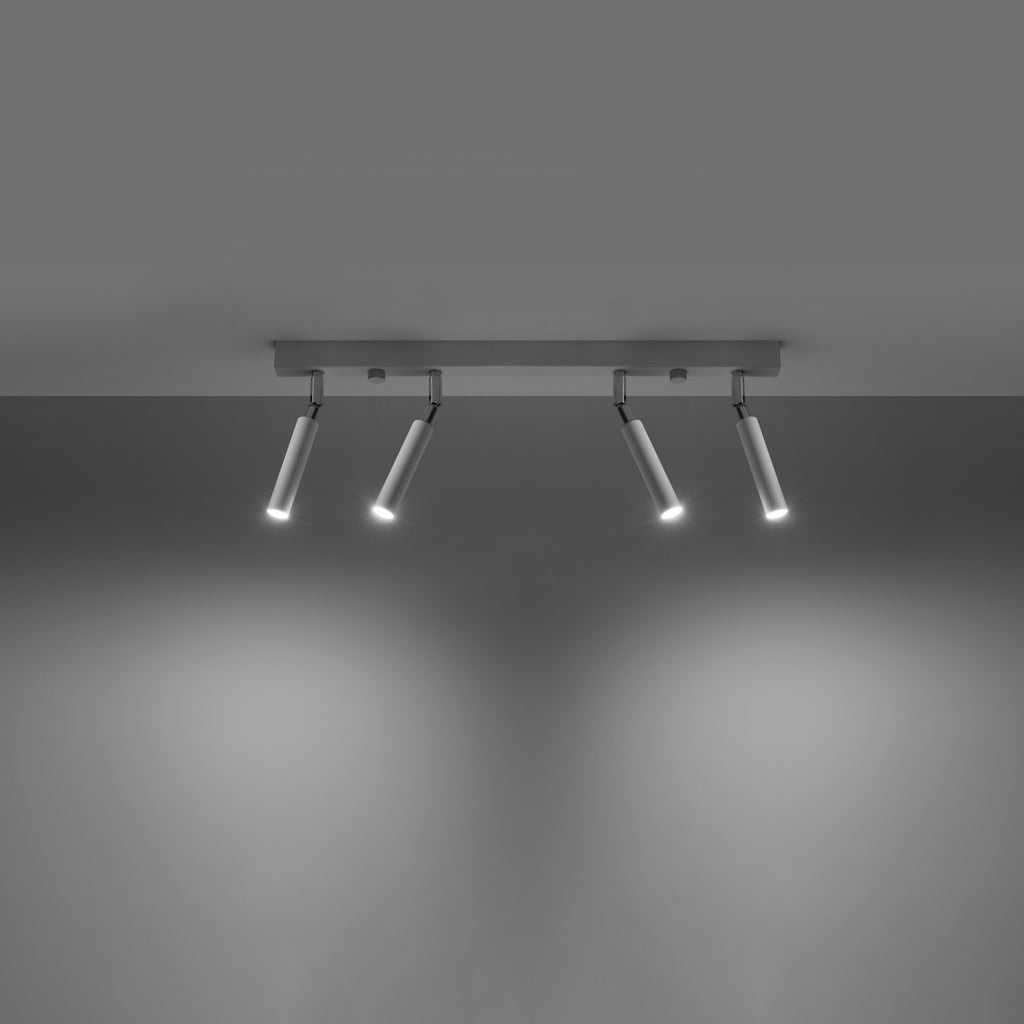 Plafonnier Eyetech 4 blanc allumé, faisceaux dirigés