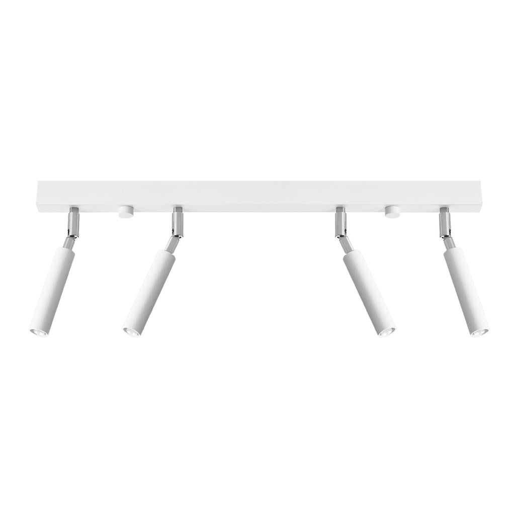 Plafonnier Eyetech 4 blanc, spot orienté sur rotule chromée