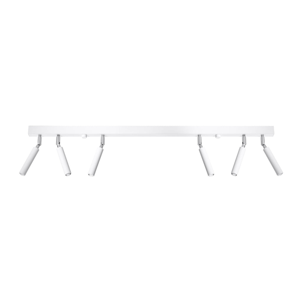 Plafonnier Eyetech 6 blanc, spot orienté sur rotule chromée